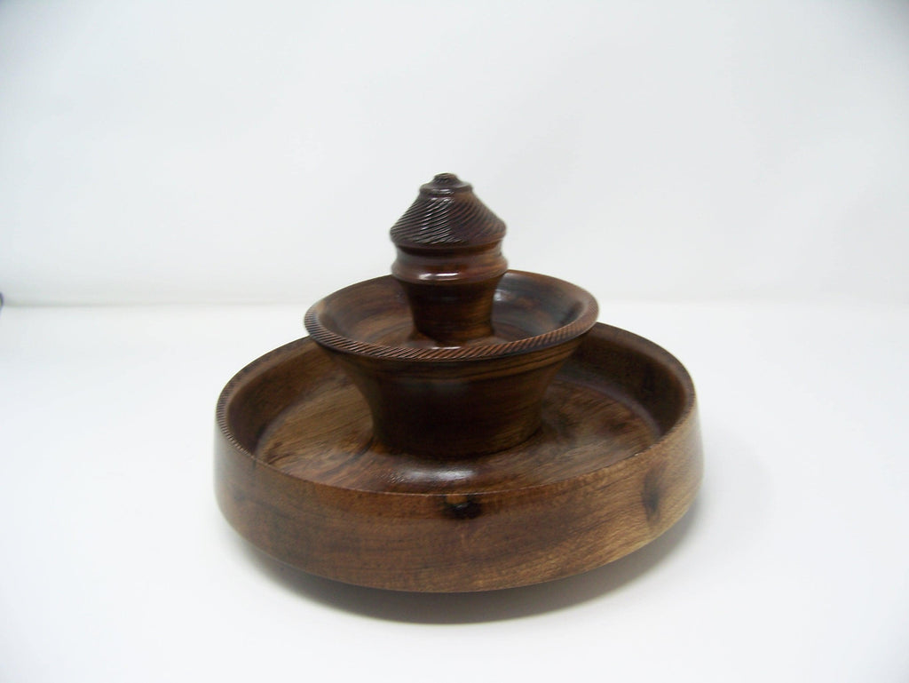 Black Walnut - 2 tier Candy Dish - Decorative Display dish