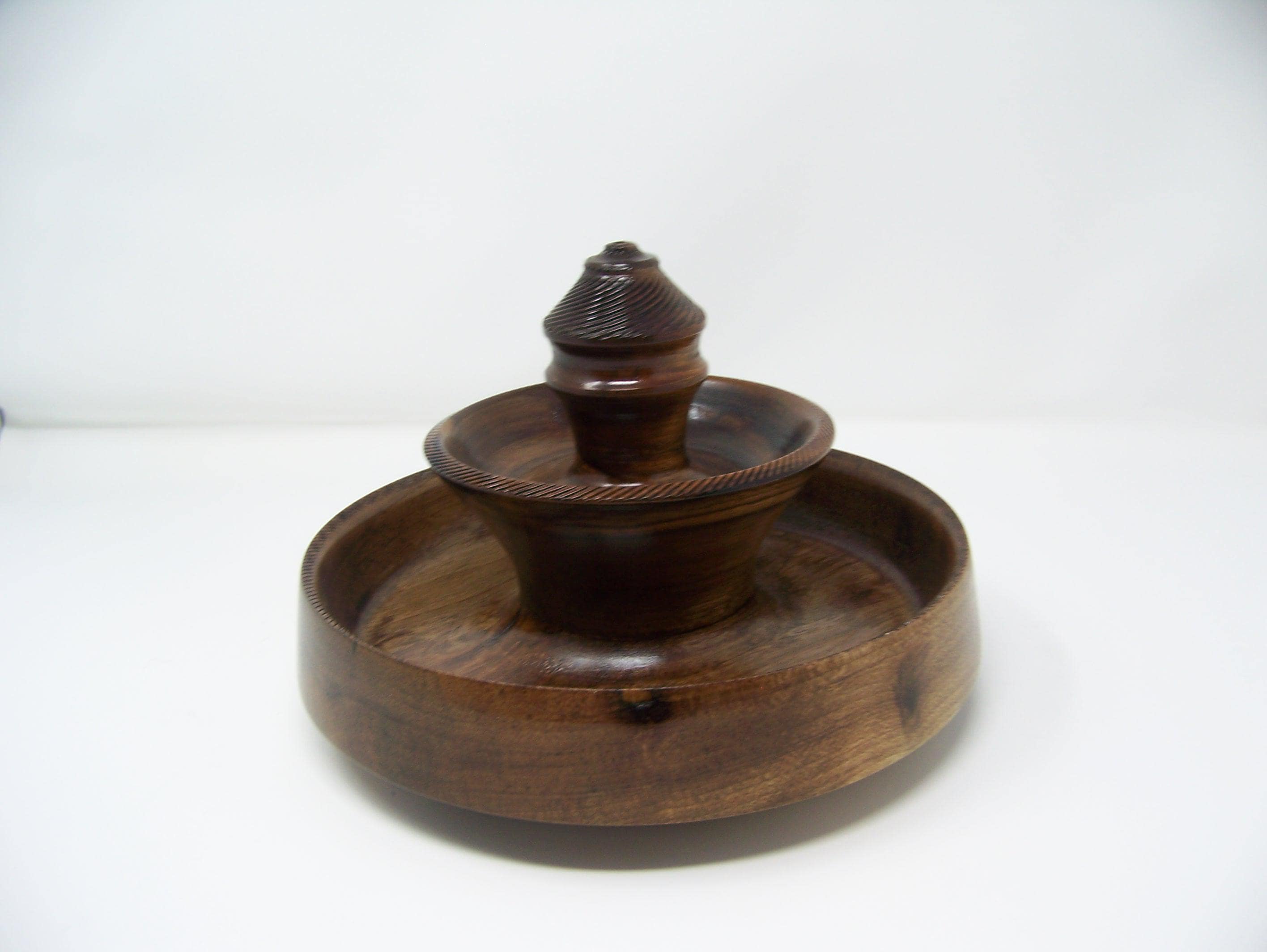 Black Walnut - 2 tier Candy Dish - Decorative Display dish