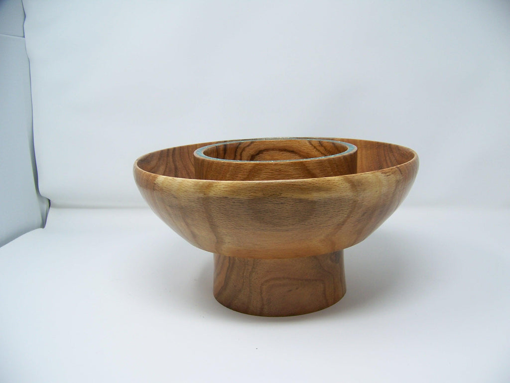 Oak - Chip and Dip Bowl - 2 Tier Bowl - Lathe Turned