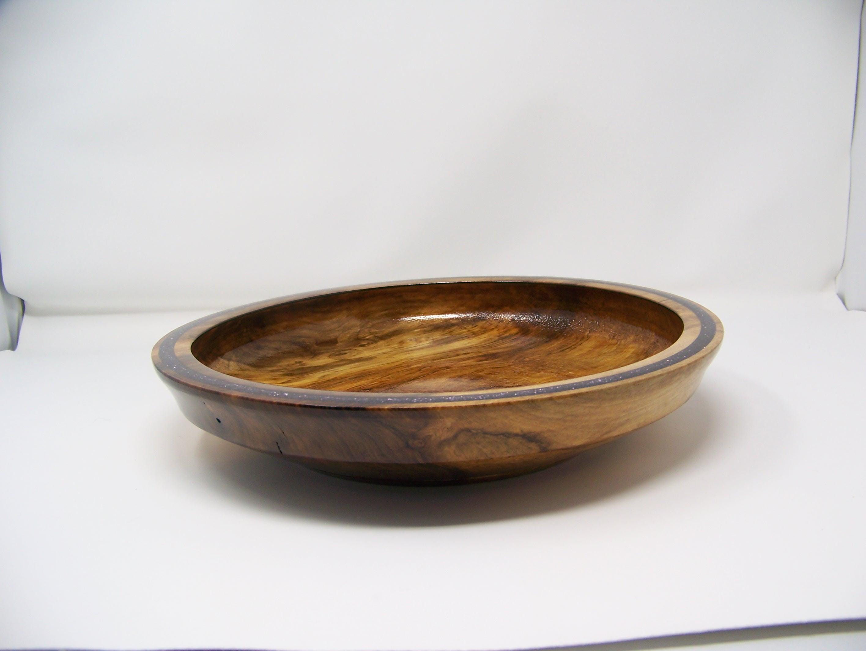 Black Walnut Bowl with Purple Glitter w/Epoxy Inlay