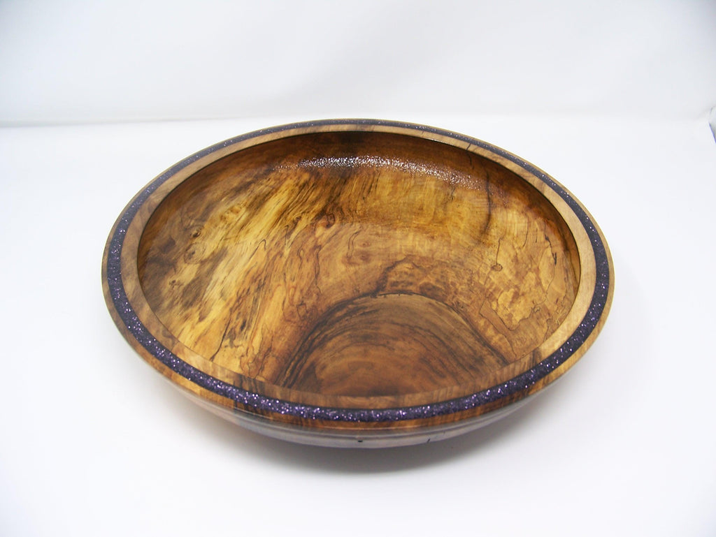 Black Walnut Bowl with Purple Glitter w/Epoxy Inlay