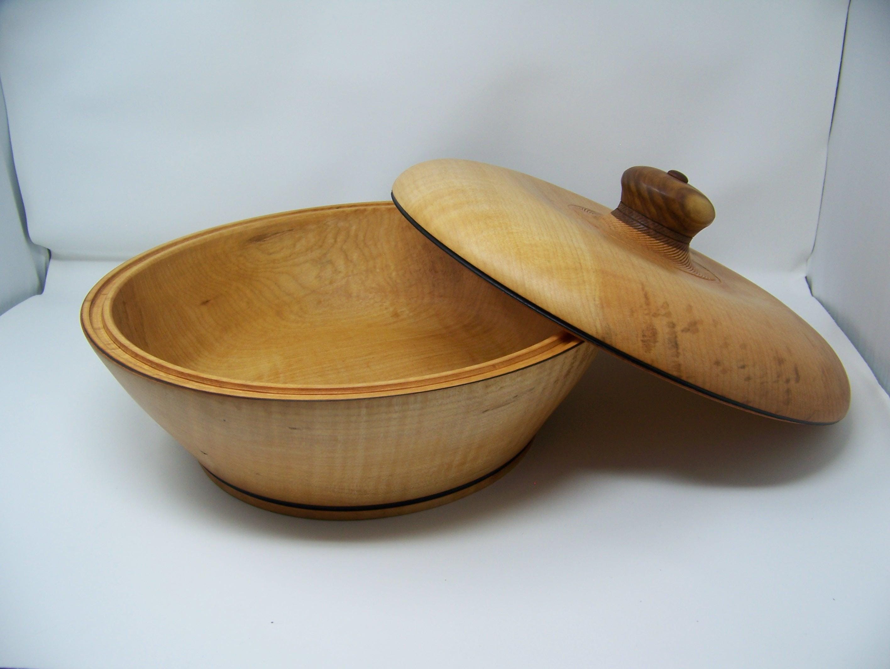 Maple - Large Bowl with Lid - Covered Bowl