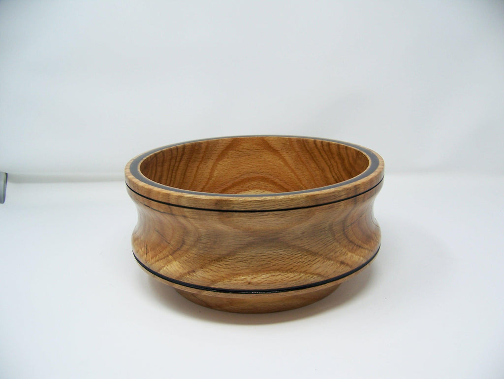 Oak Bowl - Medium Size - Black Epoxy inlay around rim