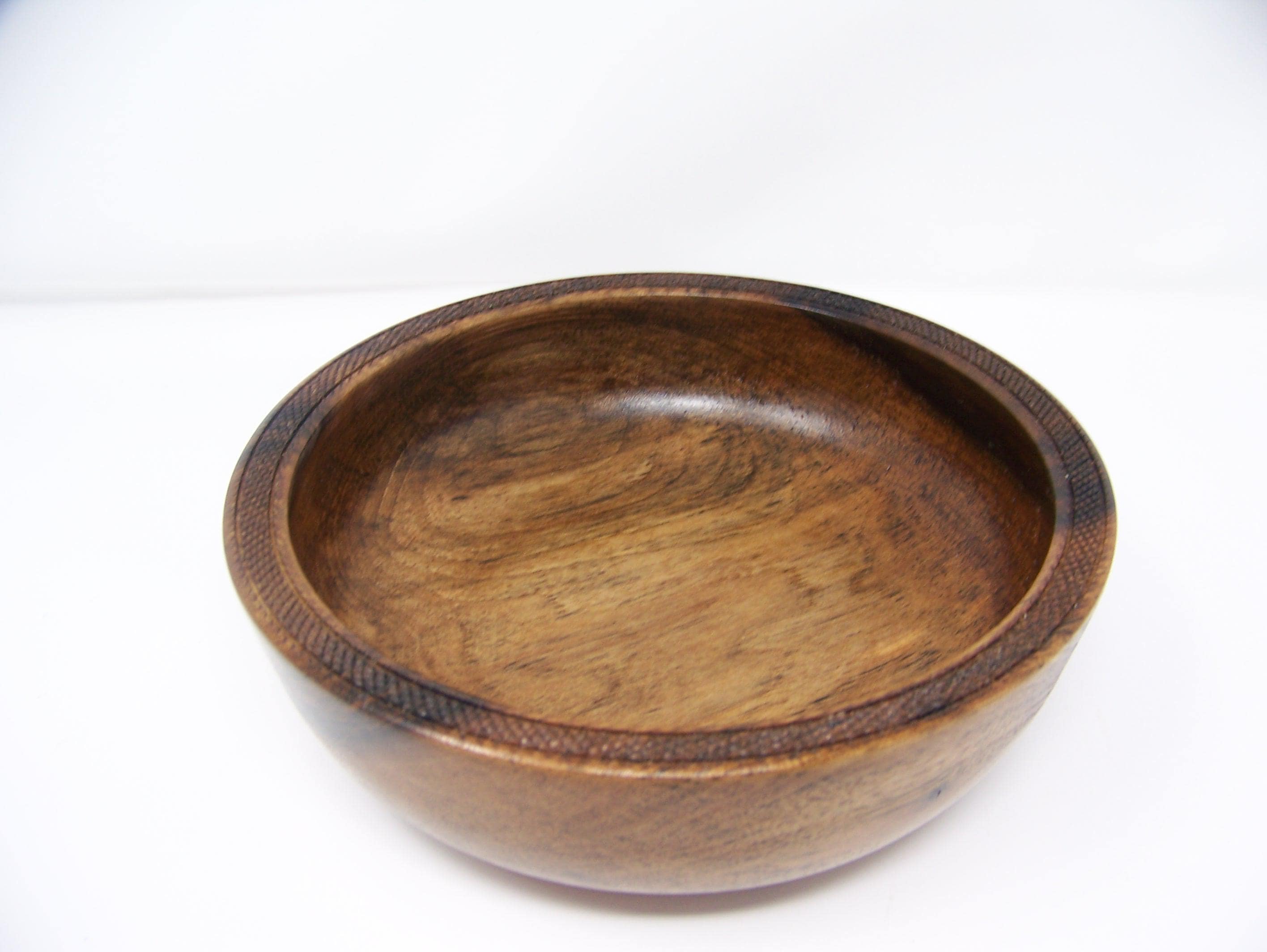 Black Walnut Bowl w/Detailing - Lathe Turned