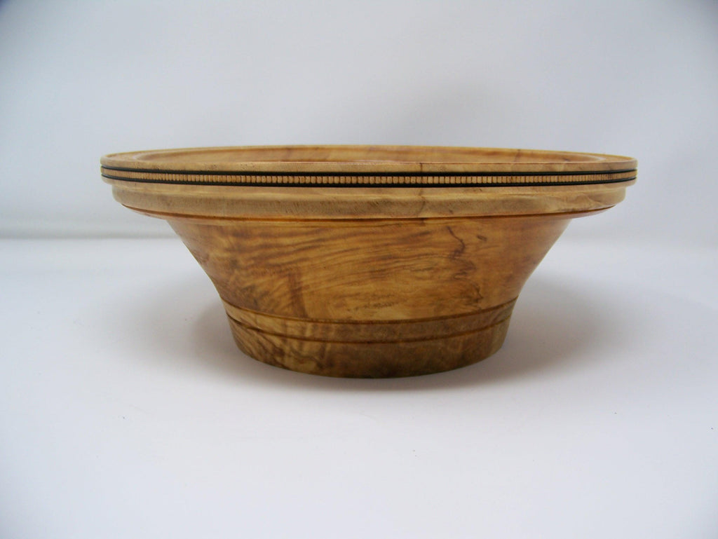Maple Fruit Bowl - engraved with design around rim - lathe turned