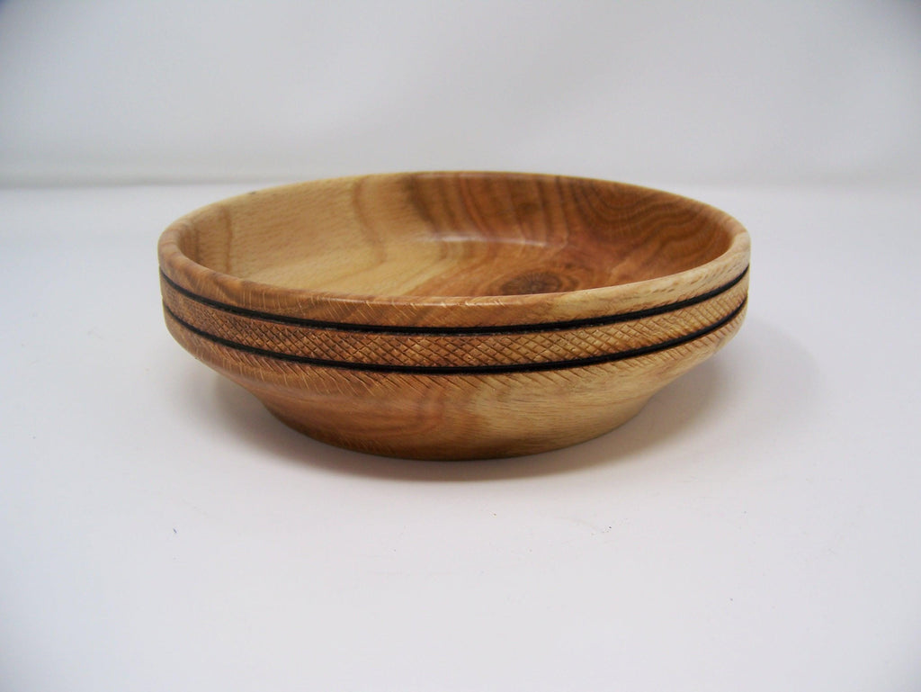 Oak Bowl w/Detailing, Lathe Turned