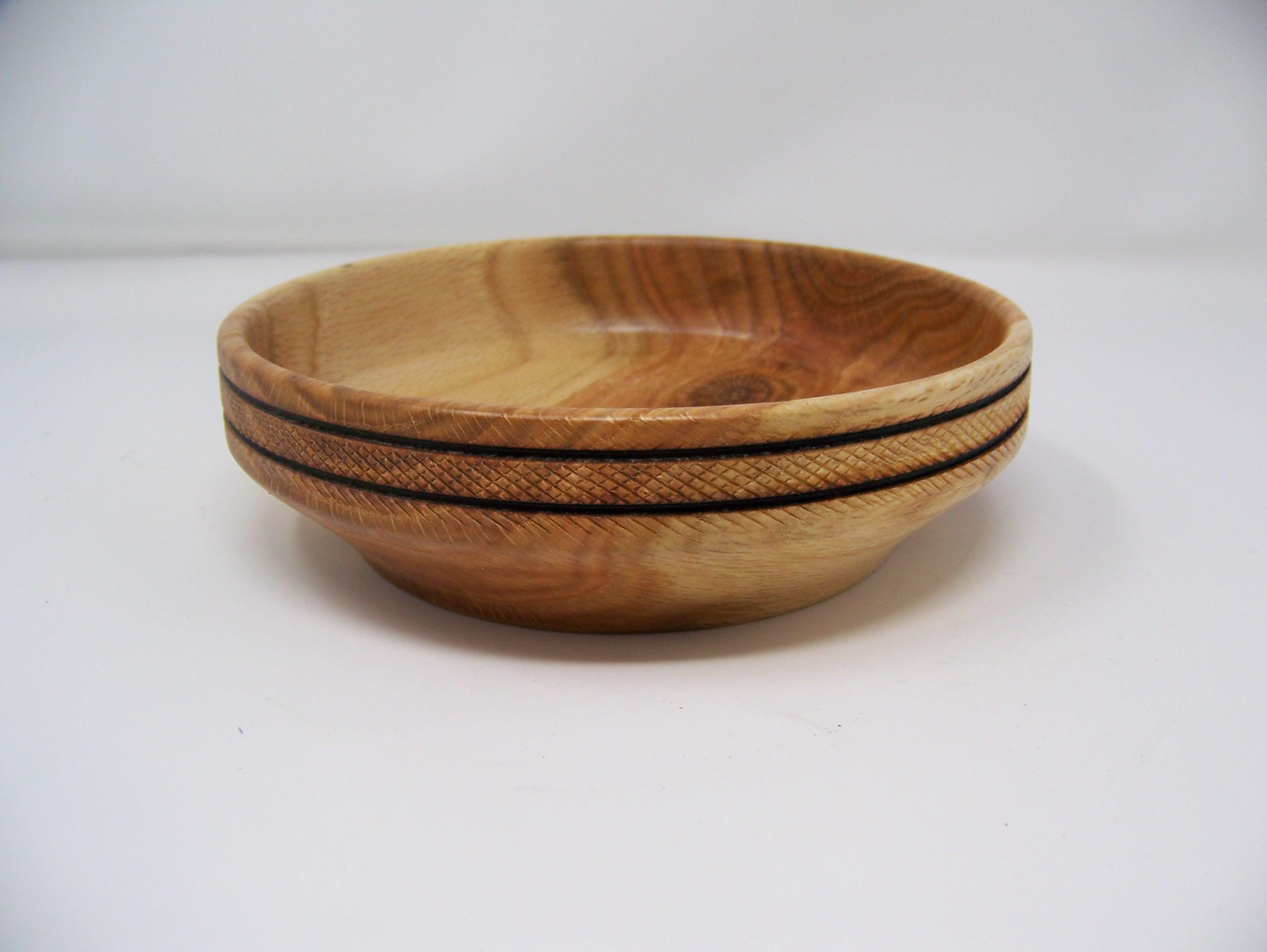 Oak Bowl w/Detailing, Lathe Turned