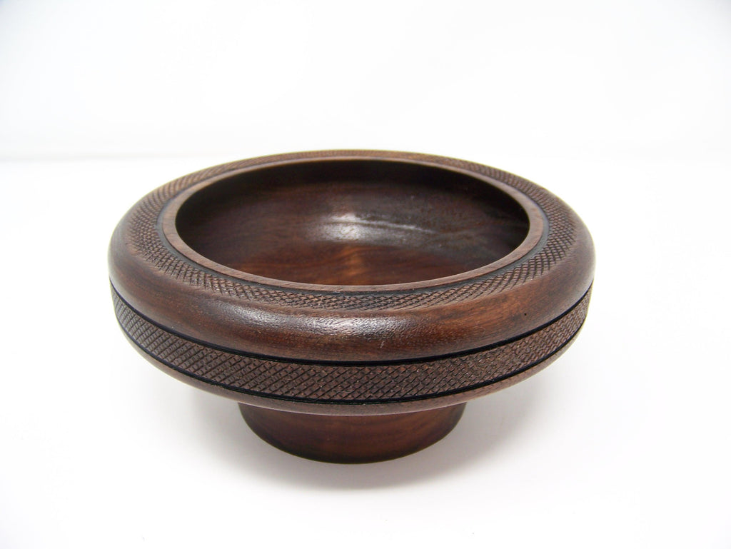 Black Walnut Bowl w/Detailed Edging - Lathe Turned