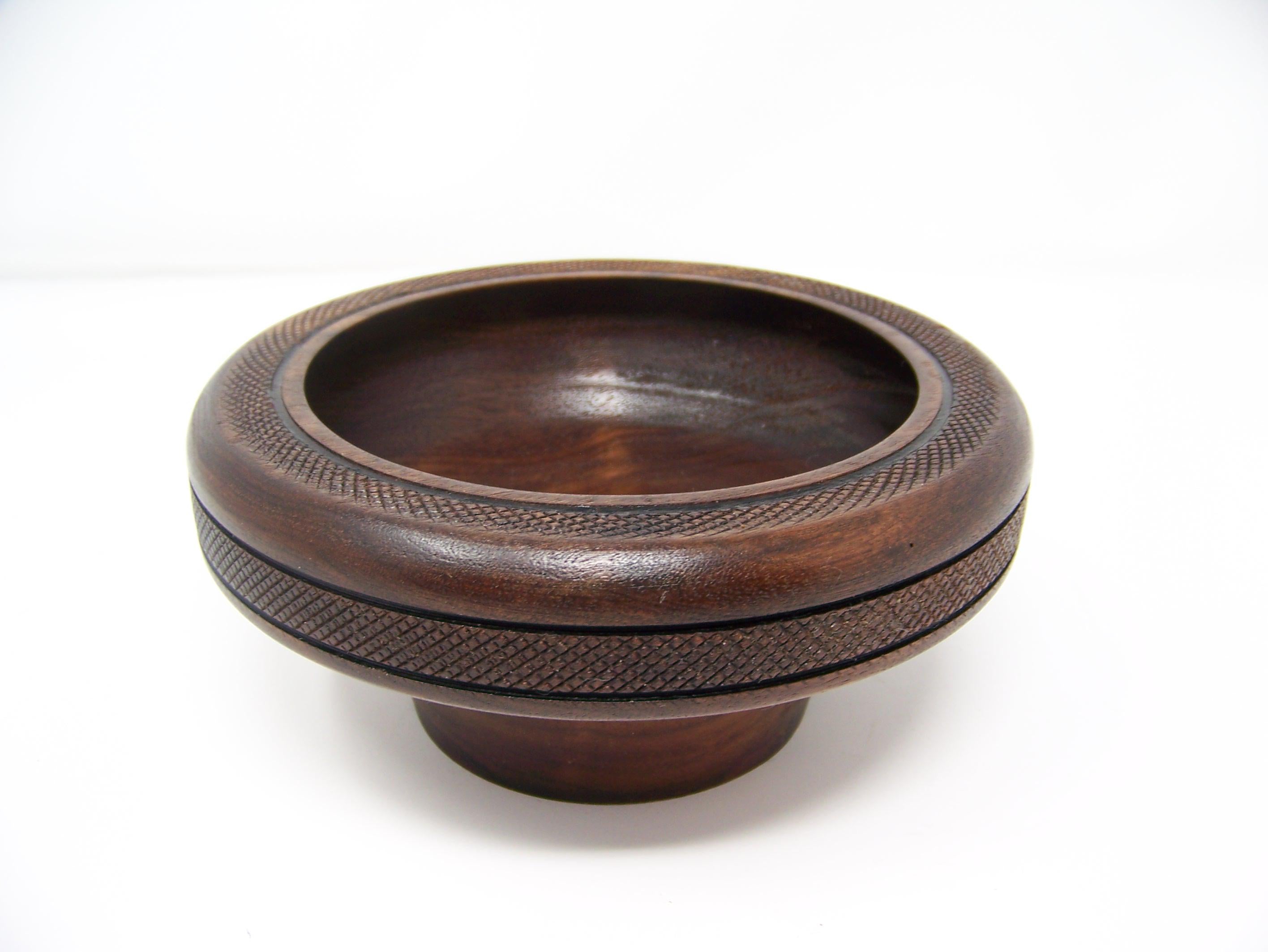 Black Walnut Bowl w/Detailed Edging - Lathe Turned