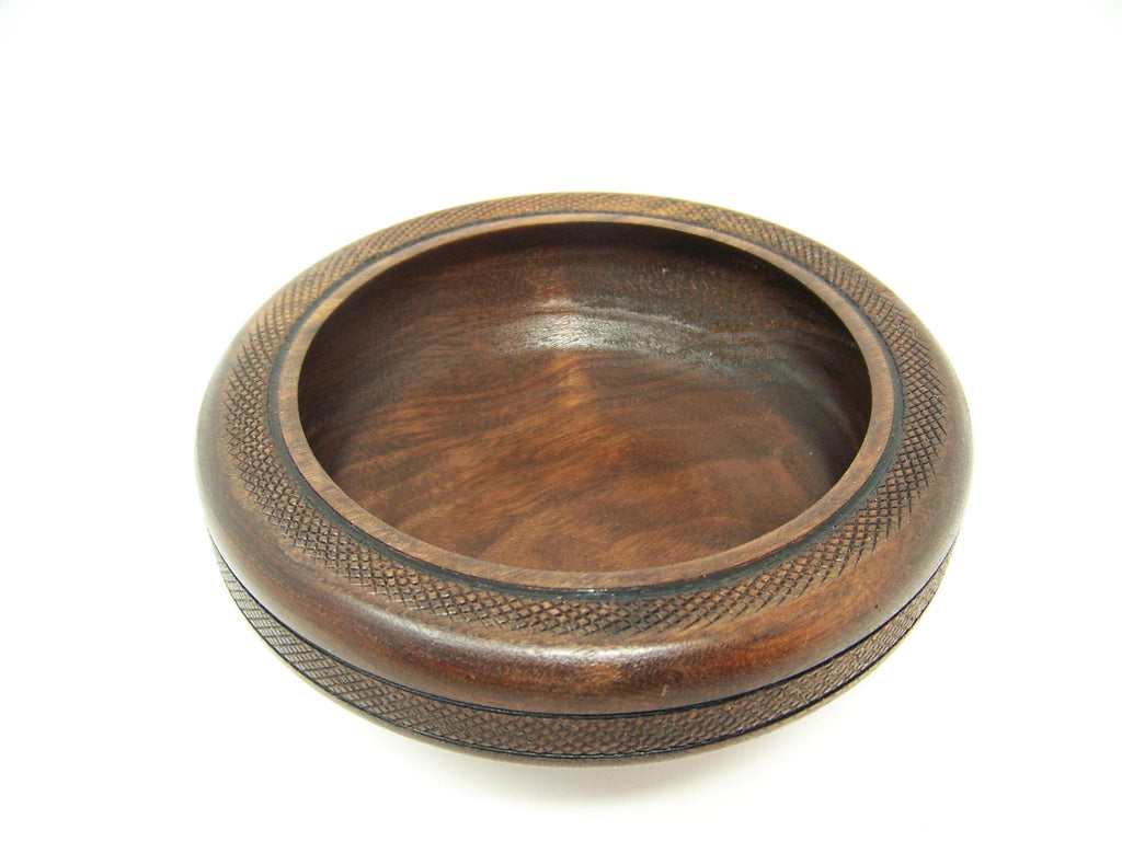 Black Walnut Bowl w/Detailed Edging - Lathe Turned