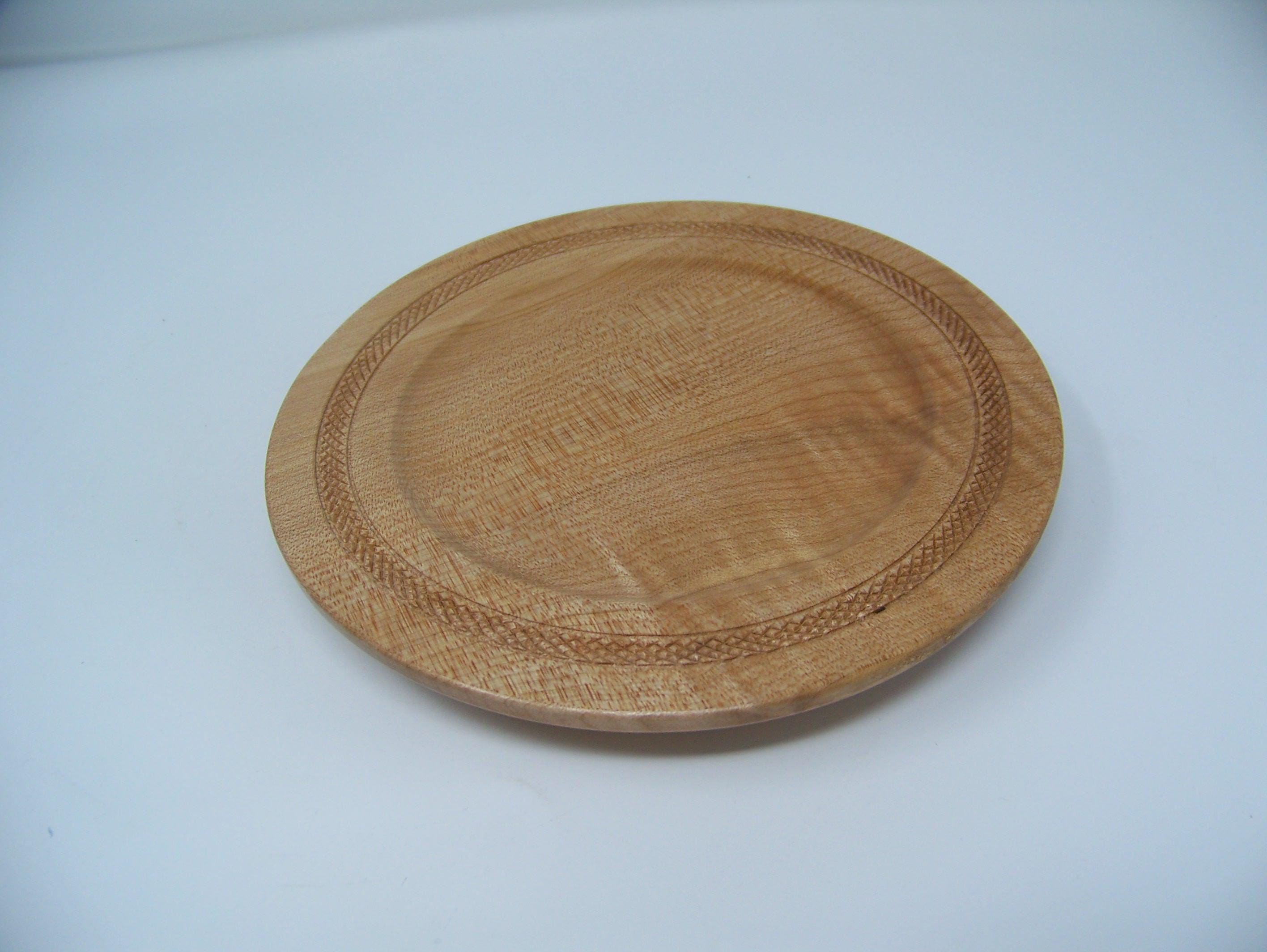Maple Plate - Small - with detailing around the edge.