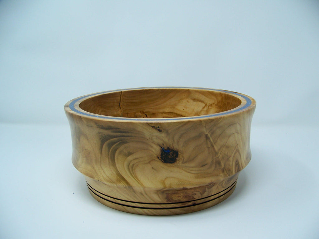 Maple Bowl - Medium Size with blue inlay around the rim.