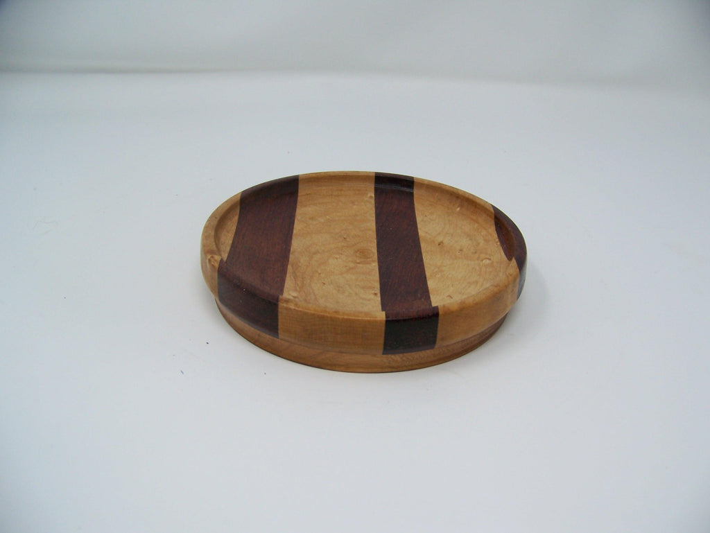 Small Trinket Bowl - Birdseye Maple and African Bubinga - lathe turned