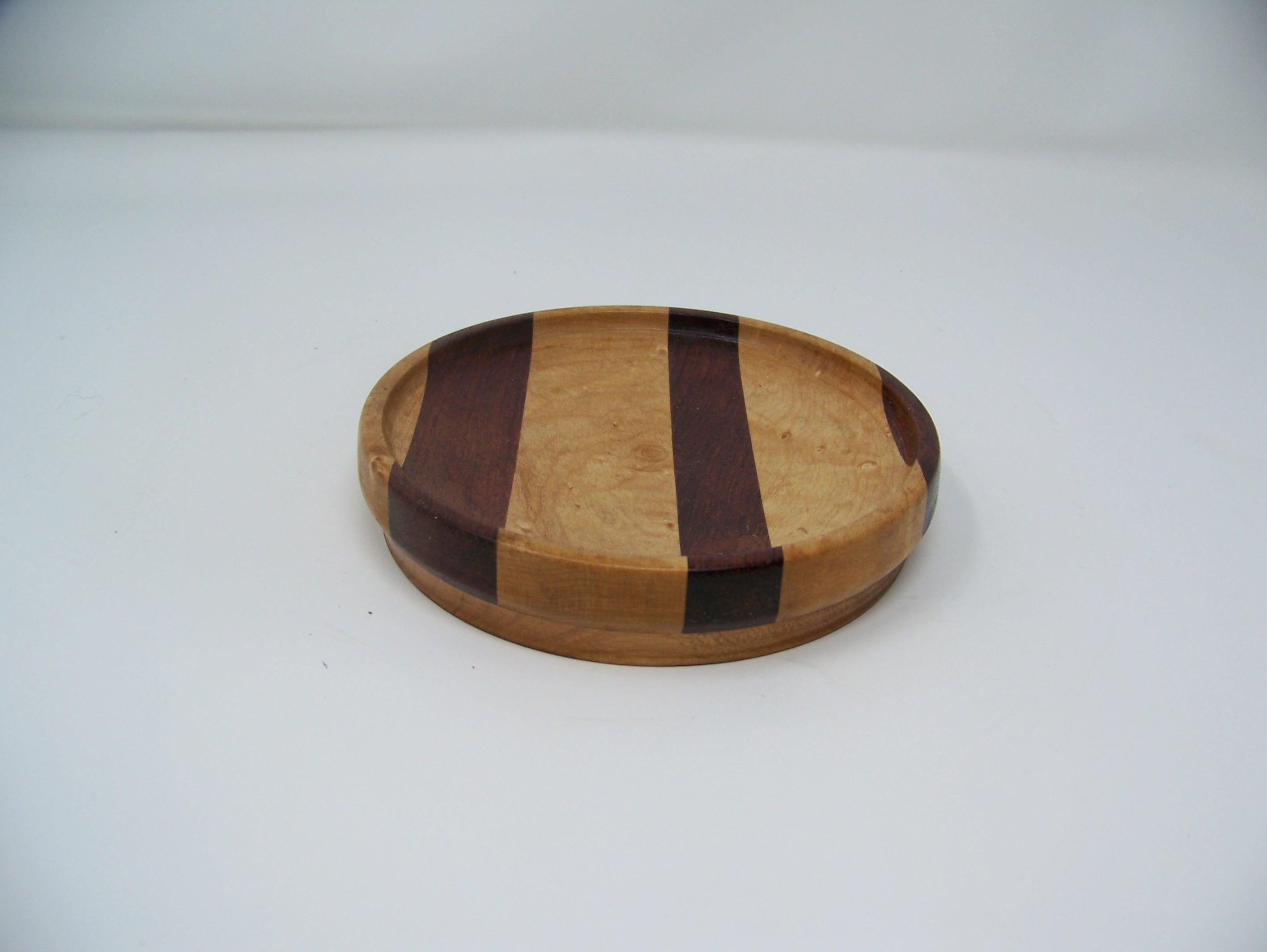 Small Trinket Bowl - Birdseye Maple and African Bubinga - lathe turned