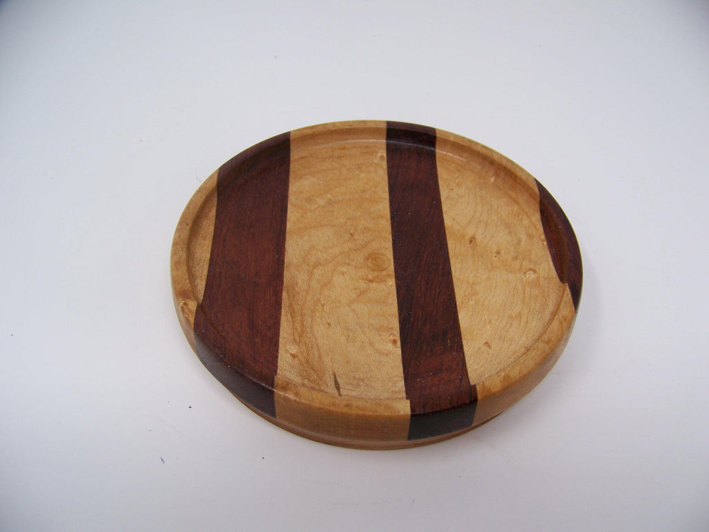 Small Trinket Bowl - Birdseye Maple and African Bubinga - lathe turned