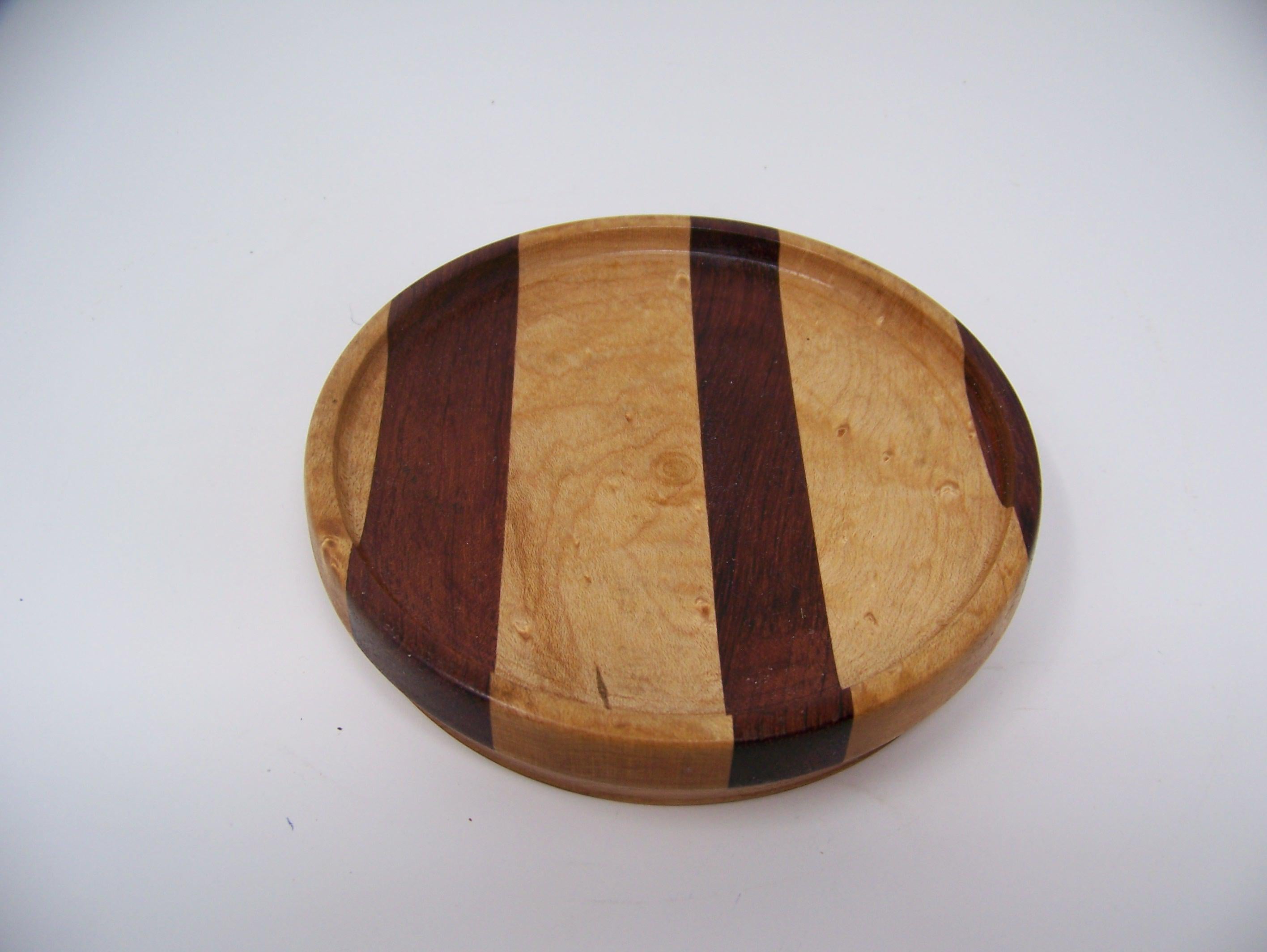 Small Trinket Bowl - Birdseye Maple and African Bubinga - lathe turned