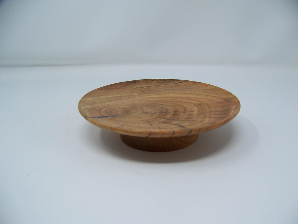 Decorative Oak Plate - Small/with base - Great Cake Plate - Lathe Turned
