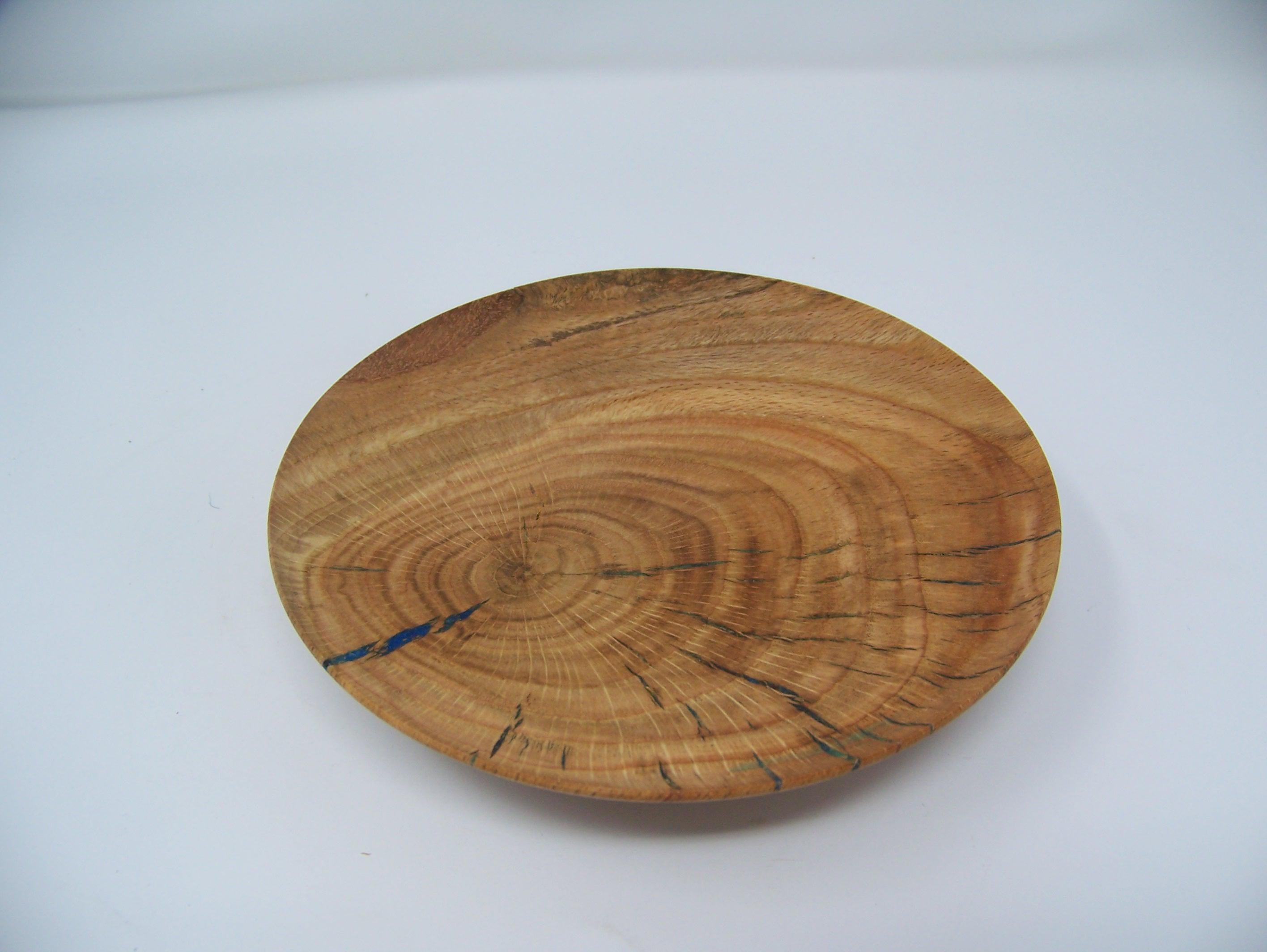 Decorative Oak Plate - Small/with base - Great Cake Plate - Lathe Turned