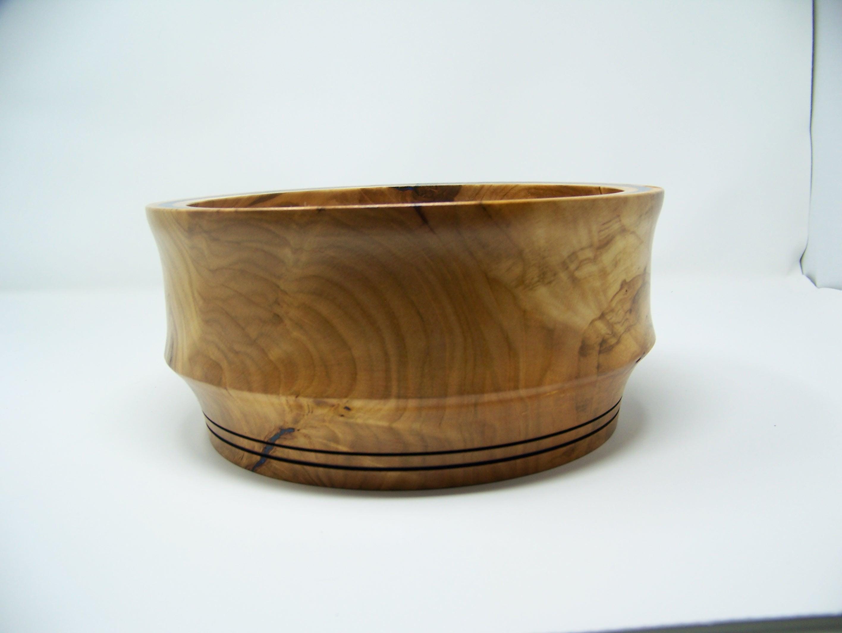 Maple Bowl - Medium Size with blue inlay around the rim.