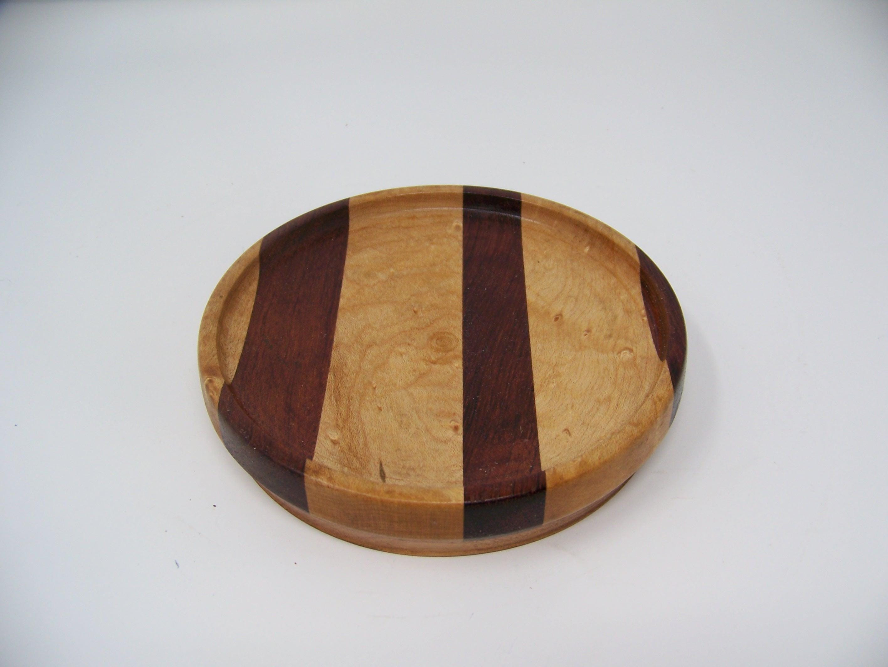 Small Trinket Bowl - Birdseye Maple and African Bubinga - lathe turned