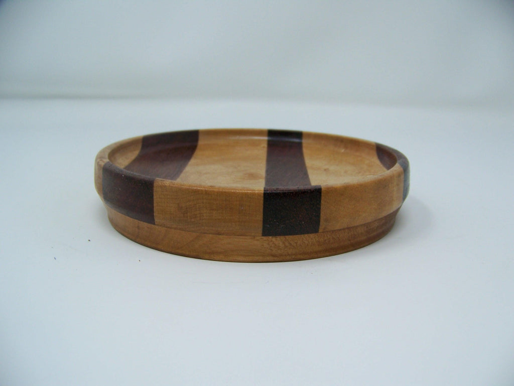 Small Trinket Bowl - Birdseye Maple and African Bubinga - lathe turned