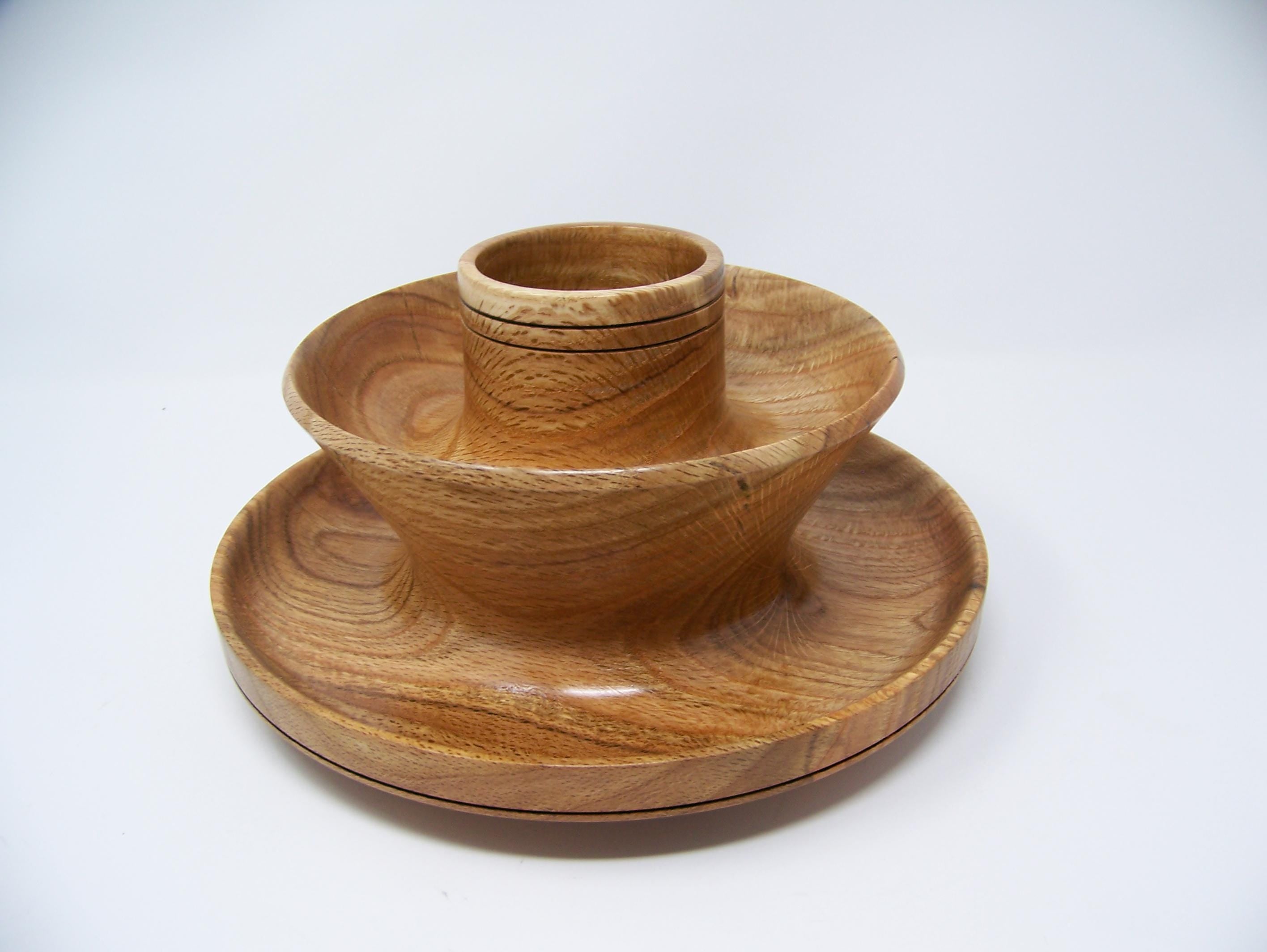 Oak Desk Top Organizer - 3 Tier - Lathe turned