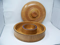Figured Maple - covered Chip and Dip Bowl with Blue glitter epoxy inlay - detailing - large bowl