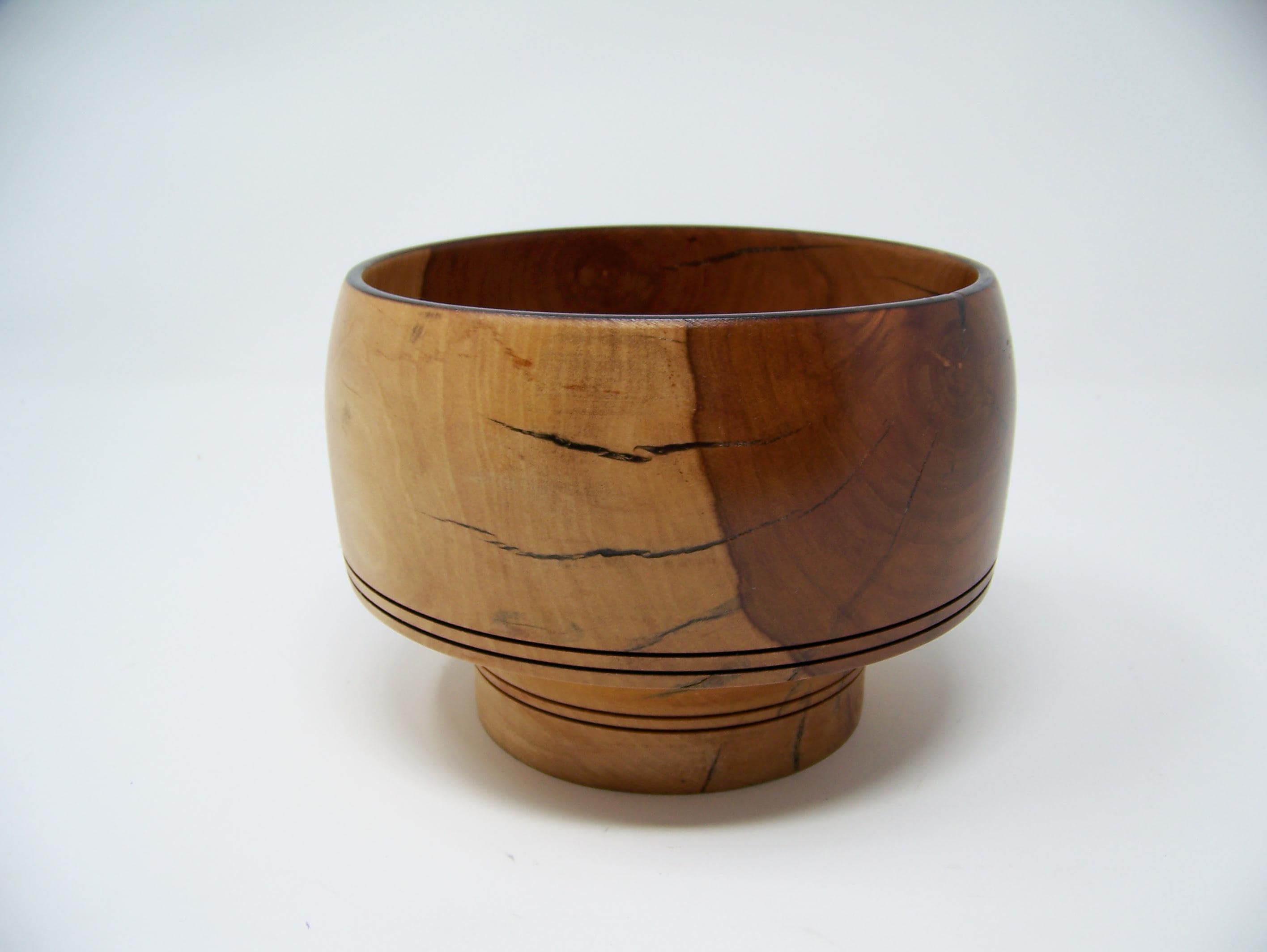 Apple Wood bowl - Lathe Turned - unique wood grain.