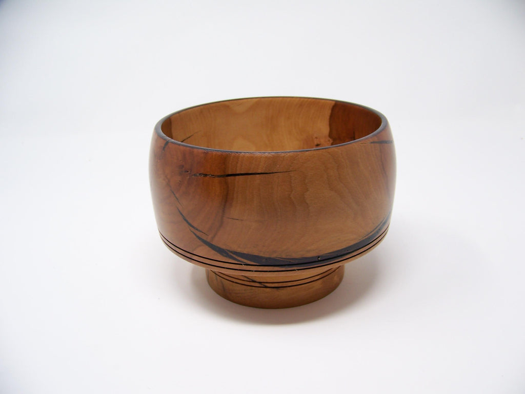 Apple Wood bowl - Lathe Turned - unique wood grain.