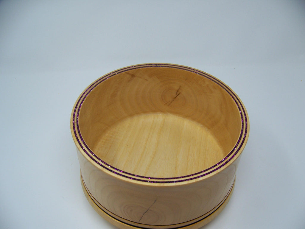 Ash Wood Bowl with detailing and Double glitter epoxy inlay.