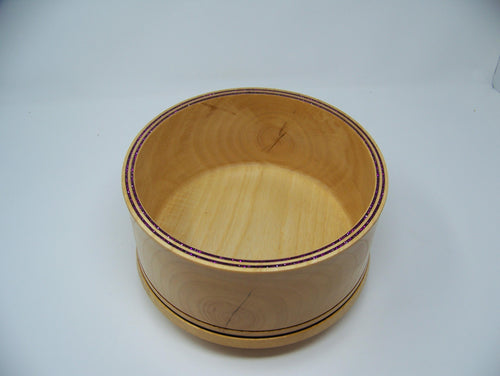 Ash Wood Bowl with detailing and Double glitter epoxy inlay.