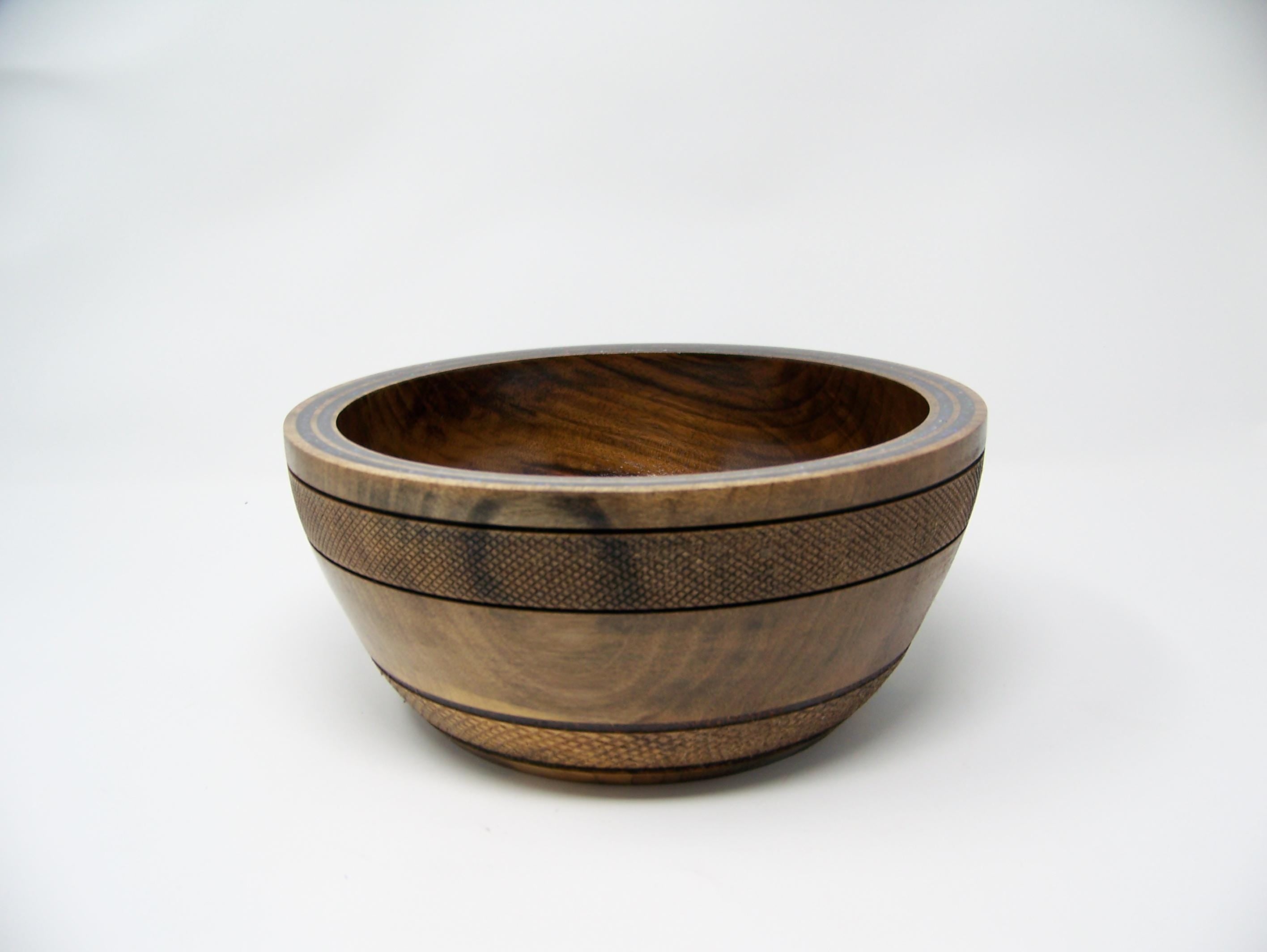 Black walnut Bowl with detailing  & double rows of epoxy glitter around rim.