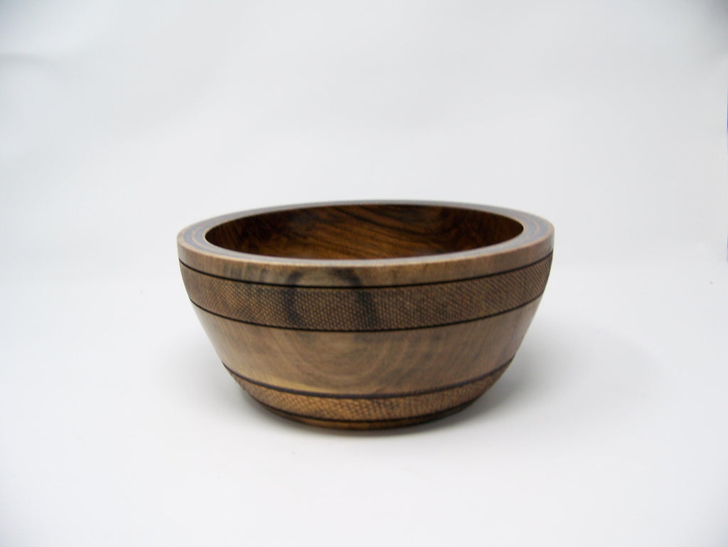 Black walnut Bowl with detailing  & double rows of epoxy glitter around rim.