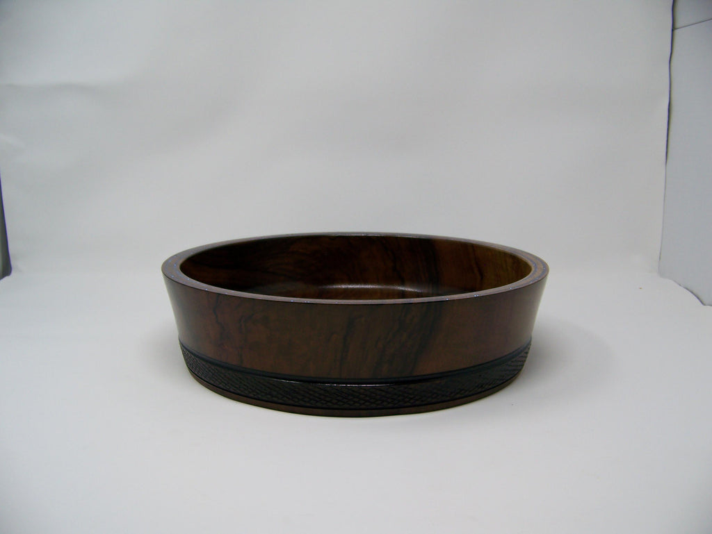 Black walnut bowl with epoxy glitter inlay