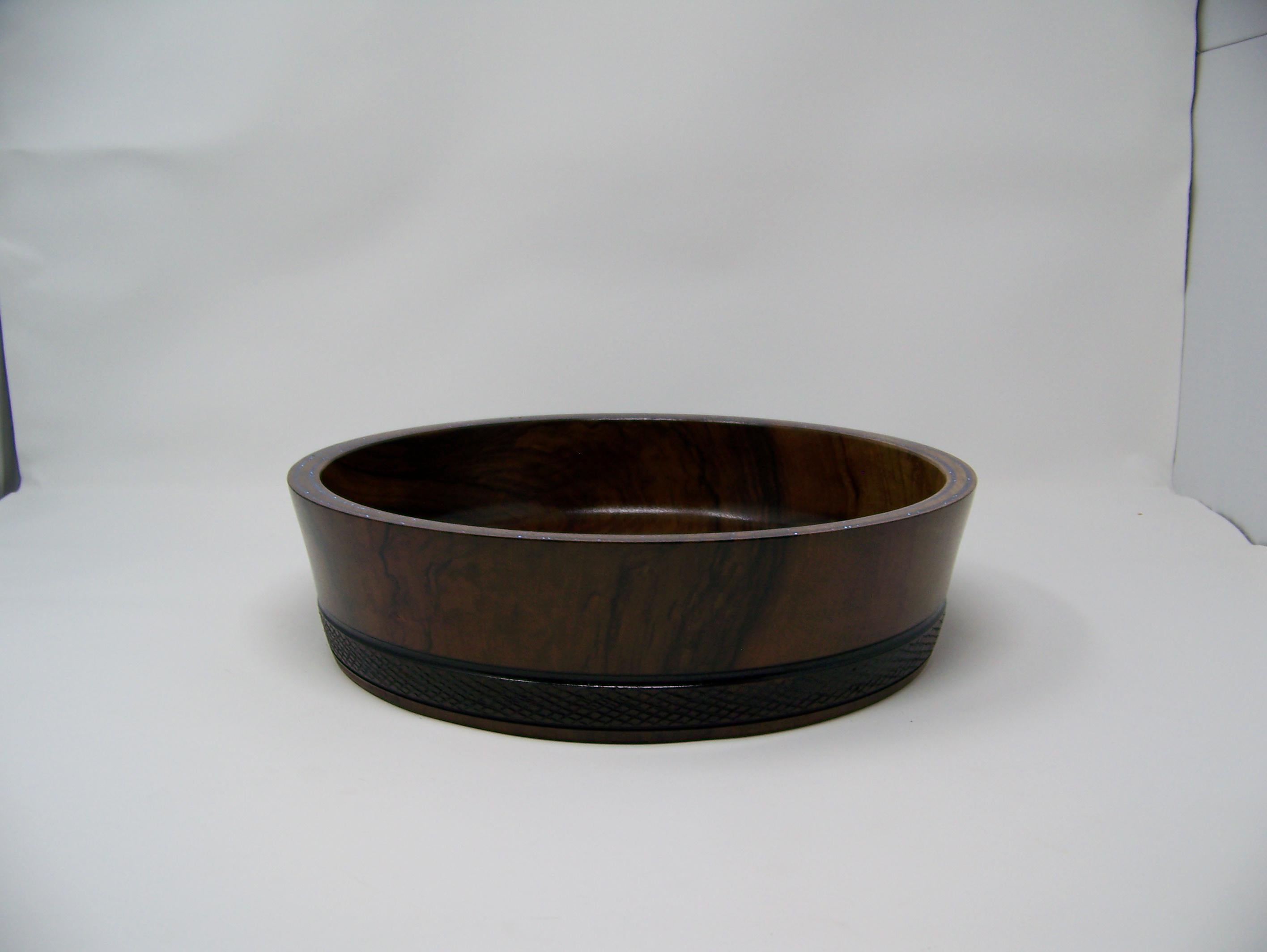 Black walnut bowl with epoxy glitter inlay
