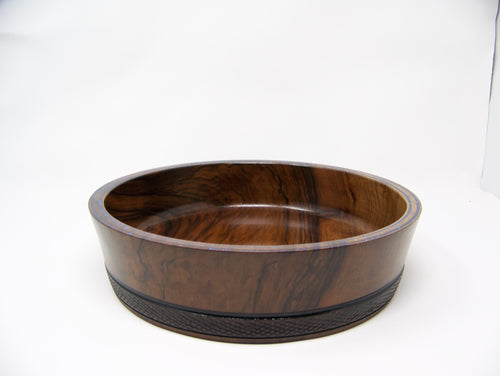 Black walnut bowl with epoxy glitter inlay
