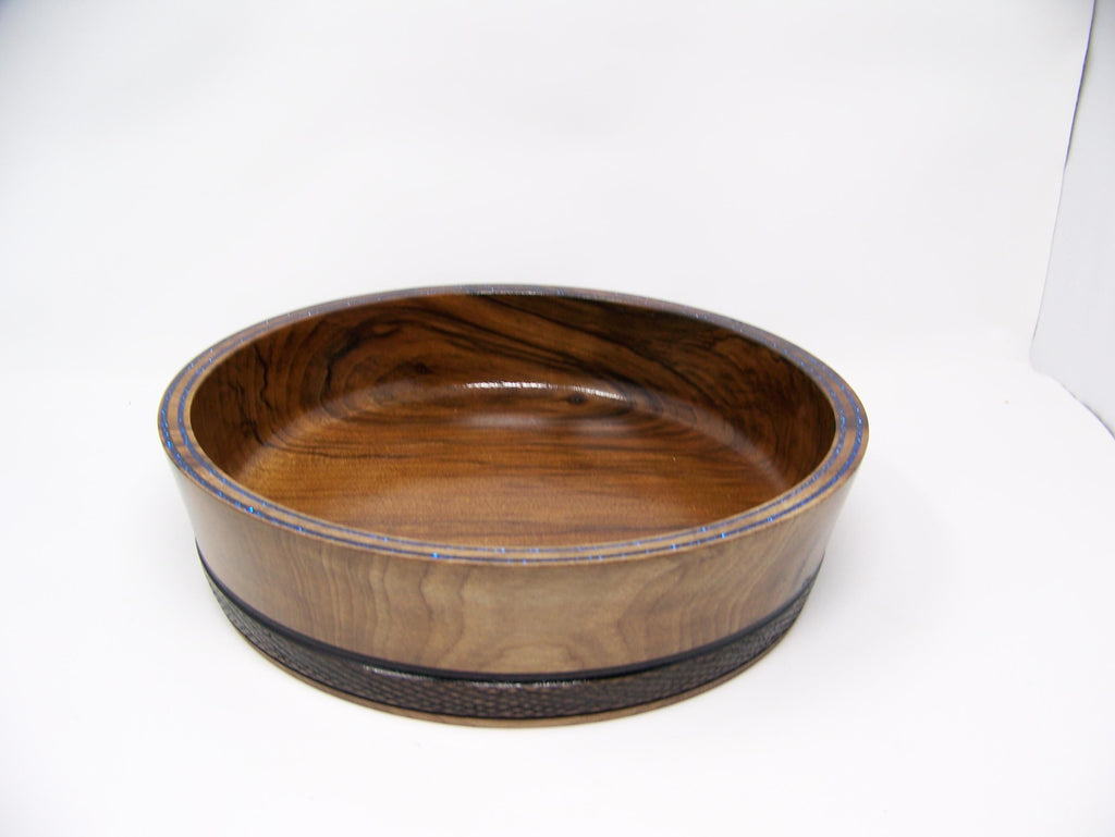 Black walnut bowl with epoxy glitter inlay