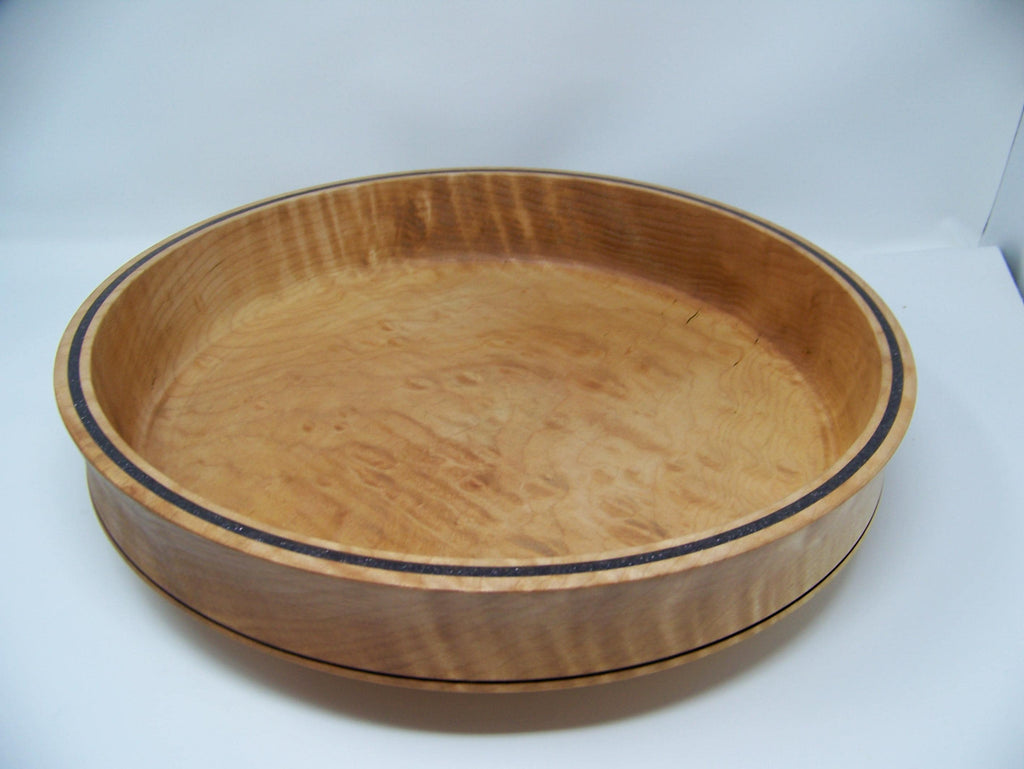 Figured Maple Large Bowl with Deep purple glitter epoxy inlay