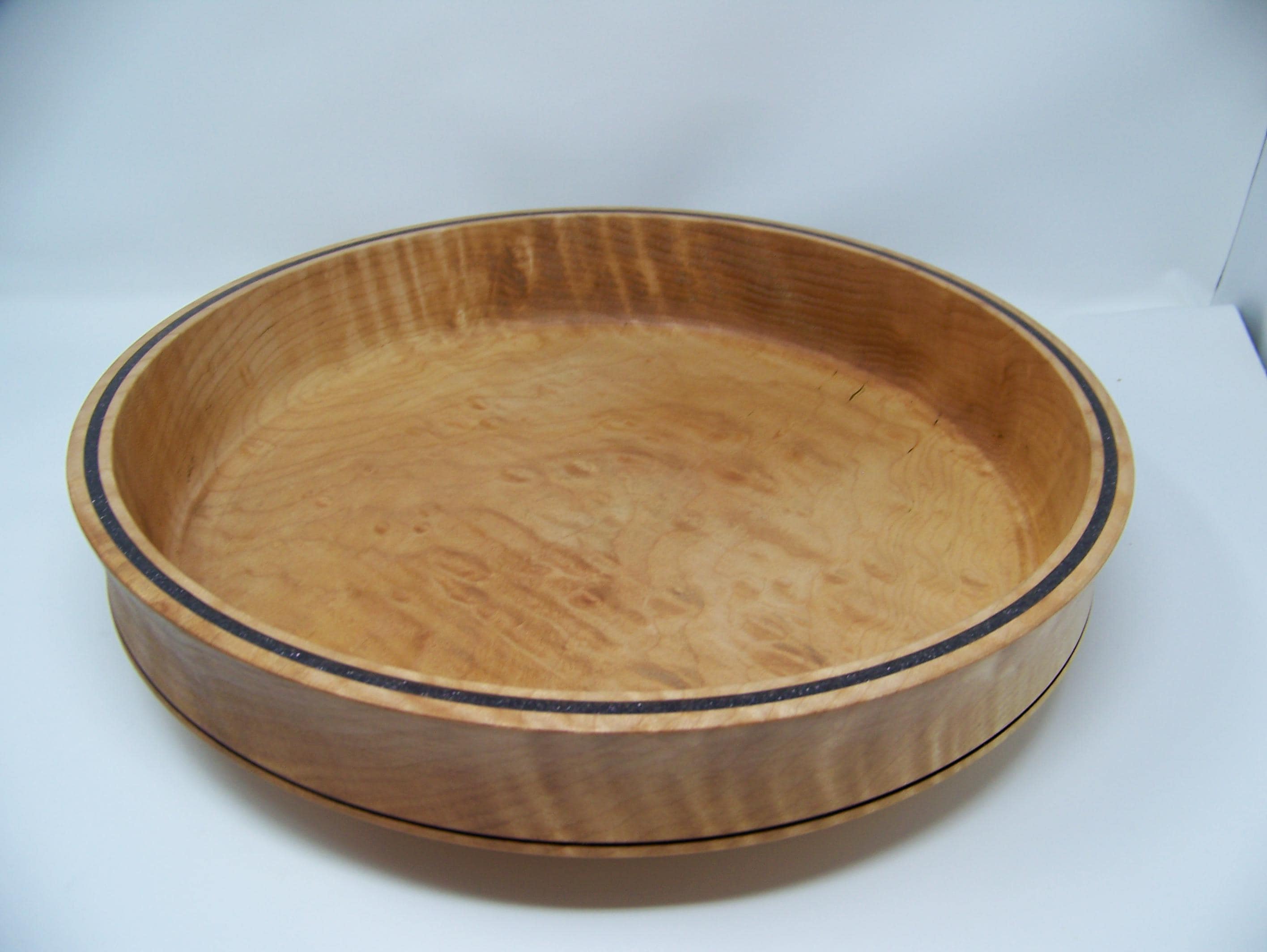 Figured Maple Large Bowl with Deep purple glitter epoxy inlay