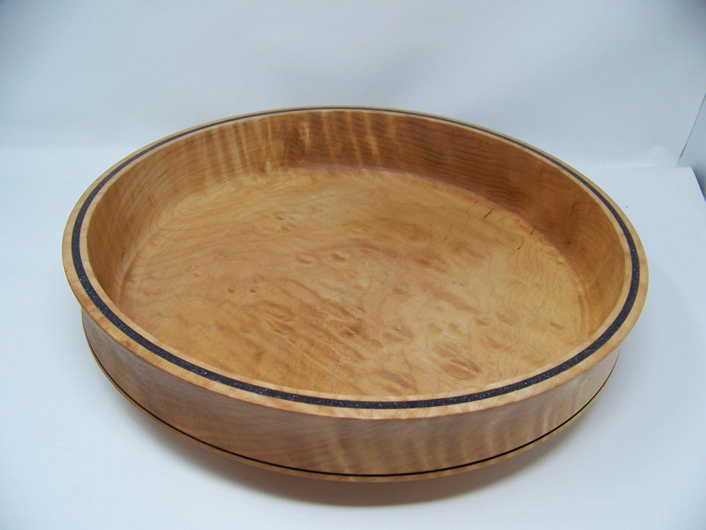 Figured Maple Large Bowl with Deep purple glitter epoxy inlay