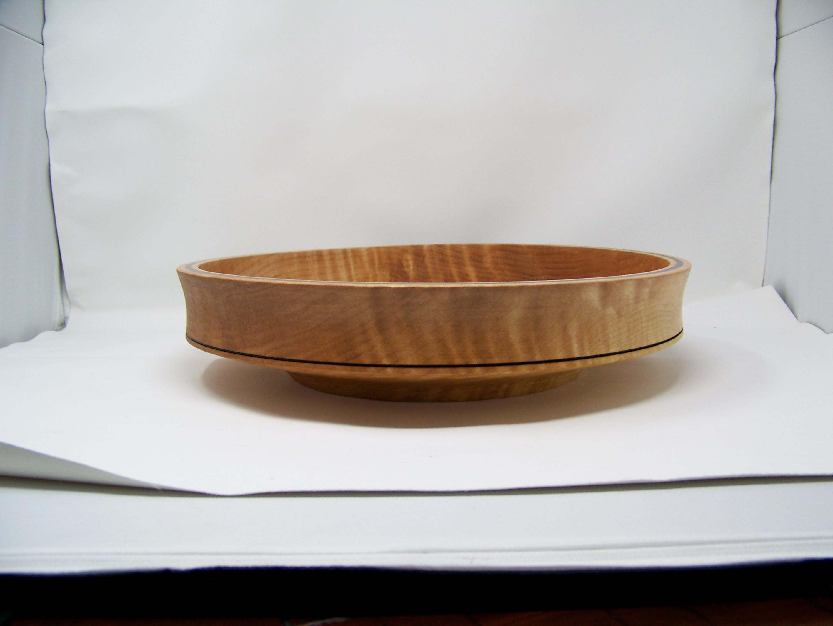 Figured Maple Large Bowl with Deep purple glitter epoxy inlay