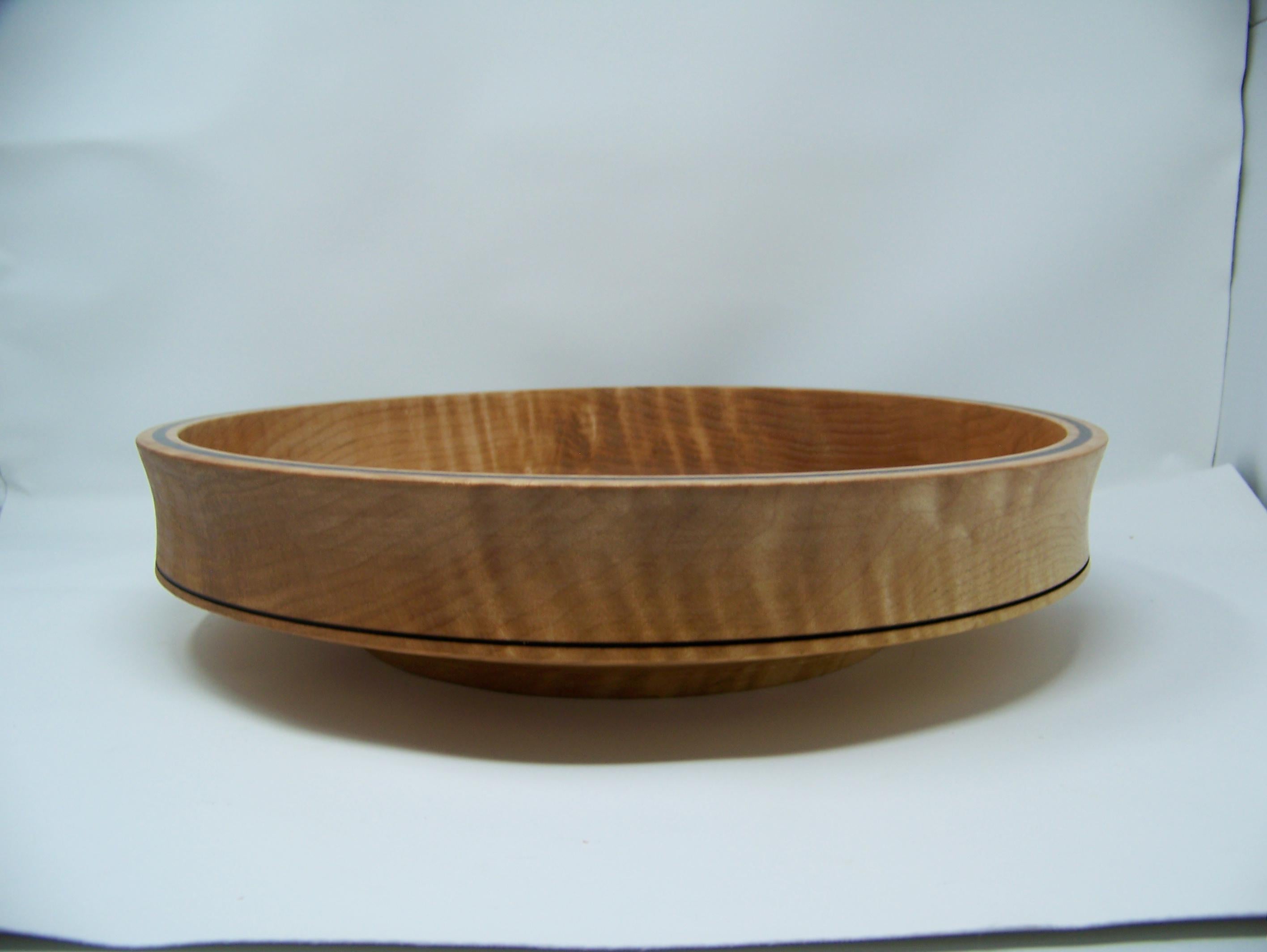 Figured Maple Large Bowl with Deep purple glitter epoxy inlay