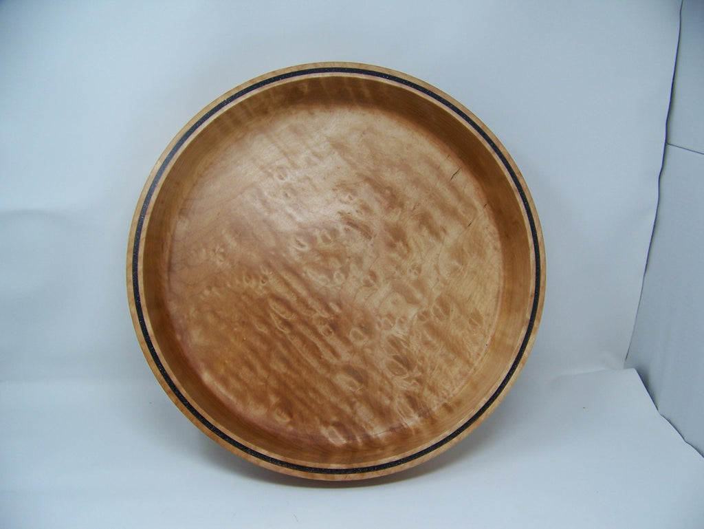 Figured Maple Large Bowl with Deep purple glitter epoxy inlay
