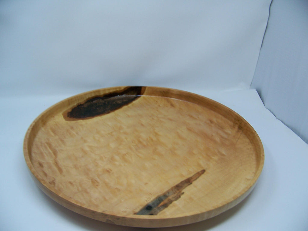 Serving Platter - Dish - made with Figured Maple - inlay with brown Epoxy