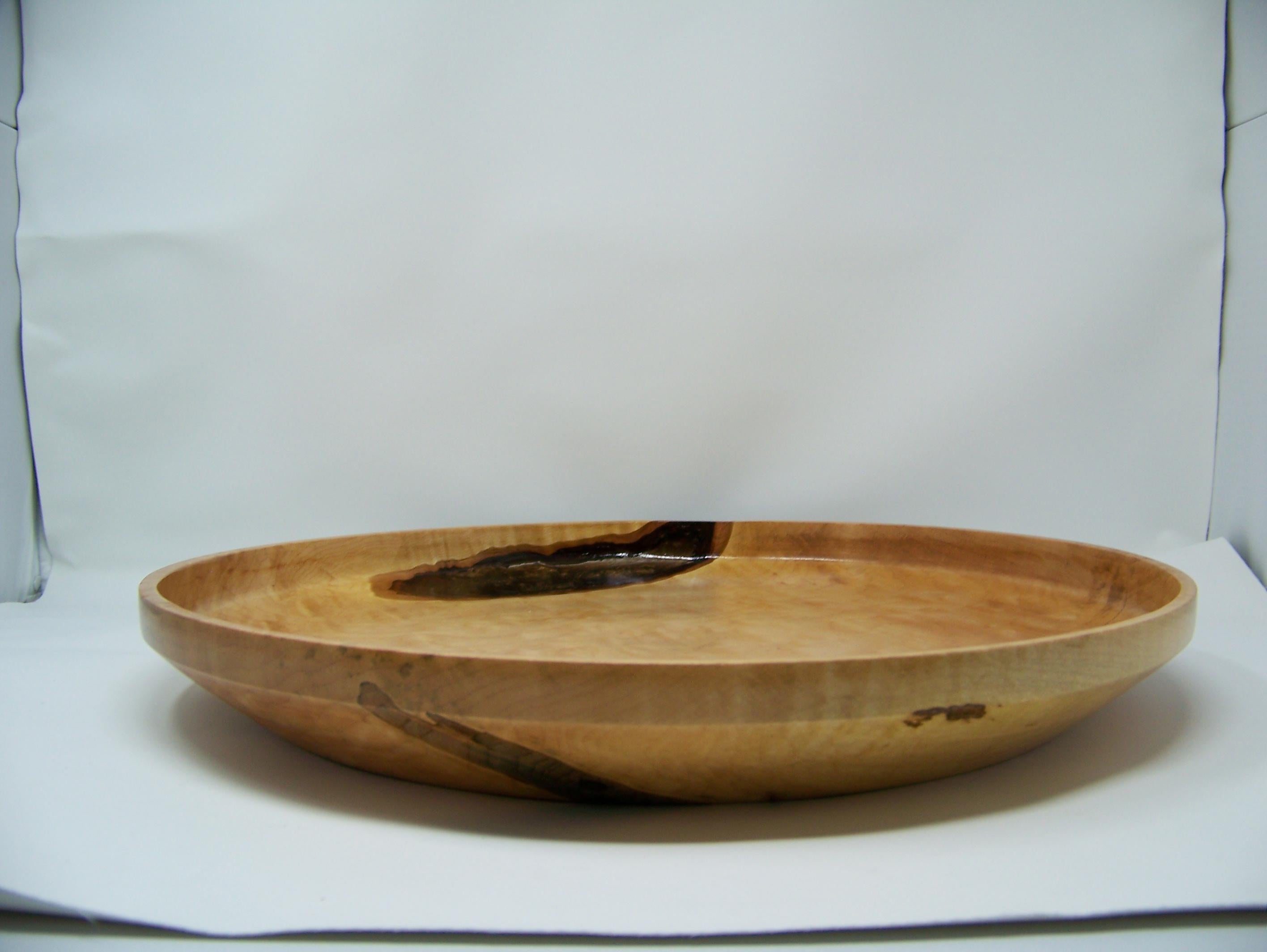 Serving Platter - Dish - made with Figured Maple - inlay with brown Epoxy
