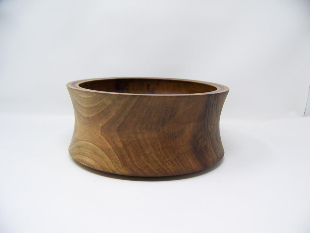 Black Walnut Decorative Bowl - Inlayed with Purple glitter epoxy.