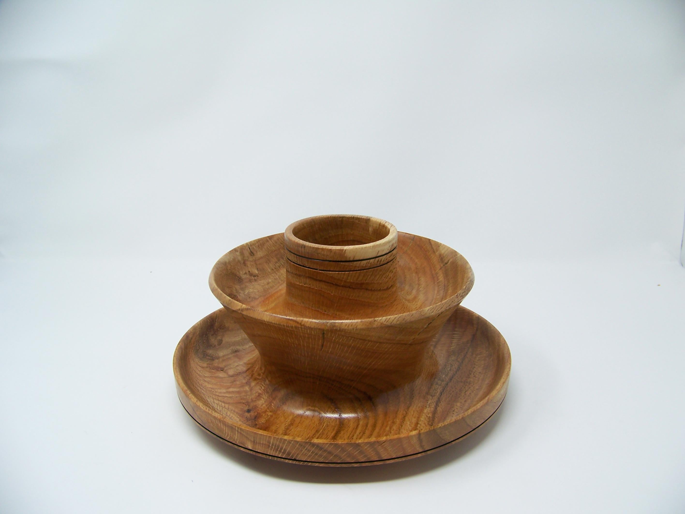 Oak Desk Top Organizer - 3 Tier - Lathe turned