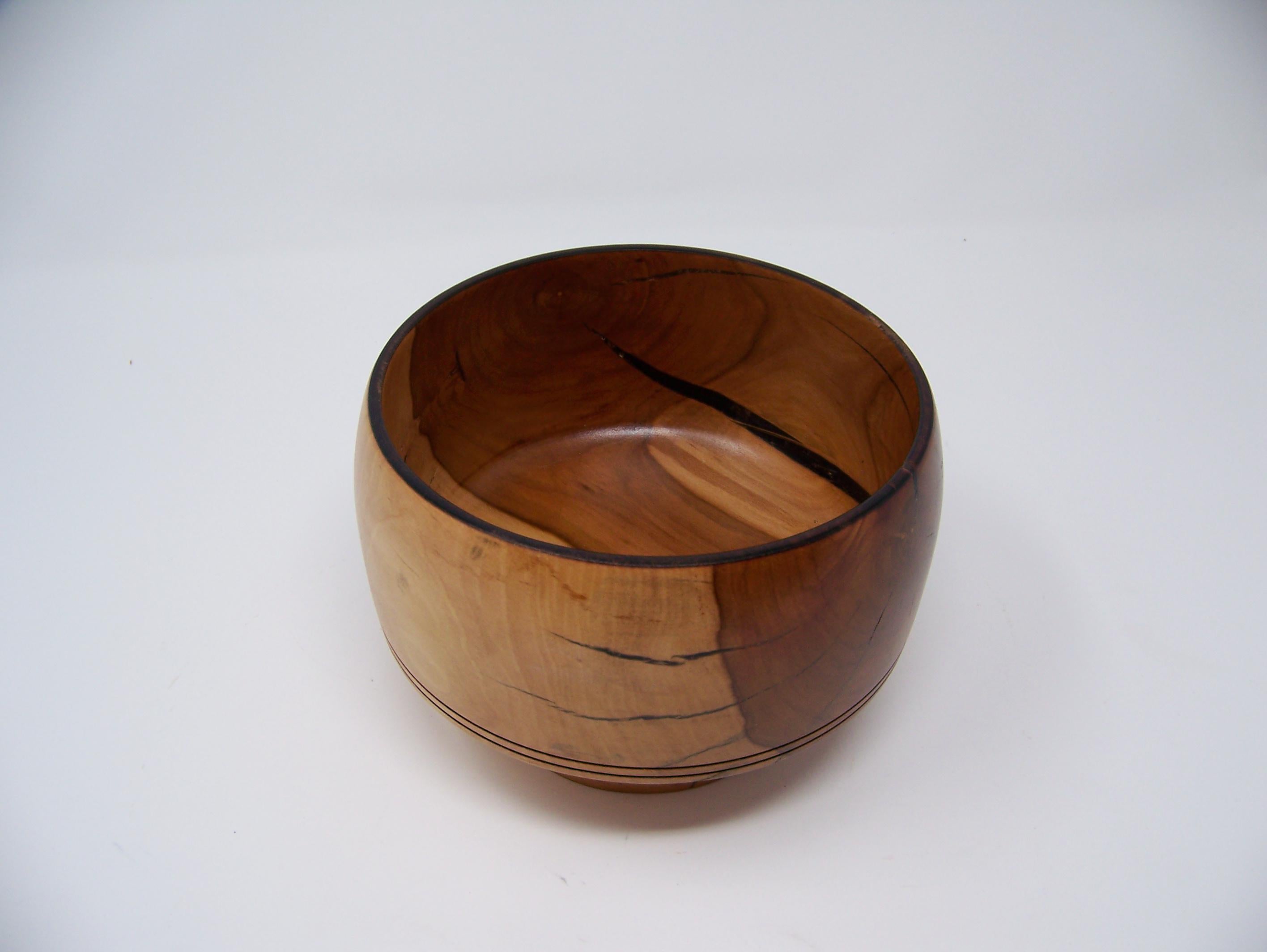 Apple Wood bowl - Lathe Turned - unique wood grain.