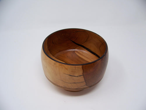Apple Wood bowl - Lathe Turned - unique wood grain.