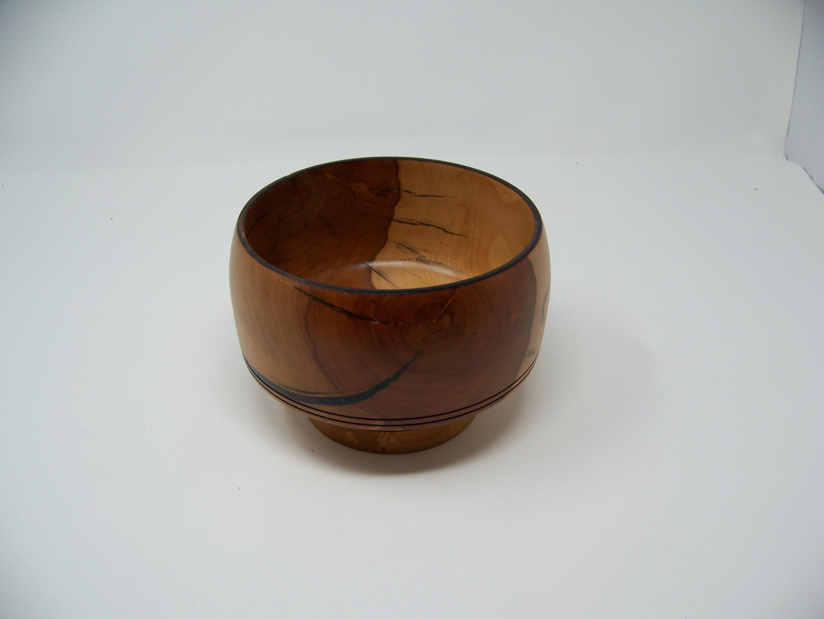 Apple Wood bowl - Lathe Turned - unique wood grain.